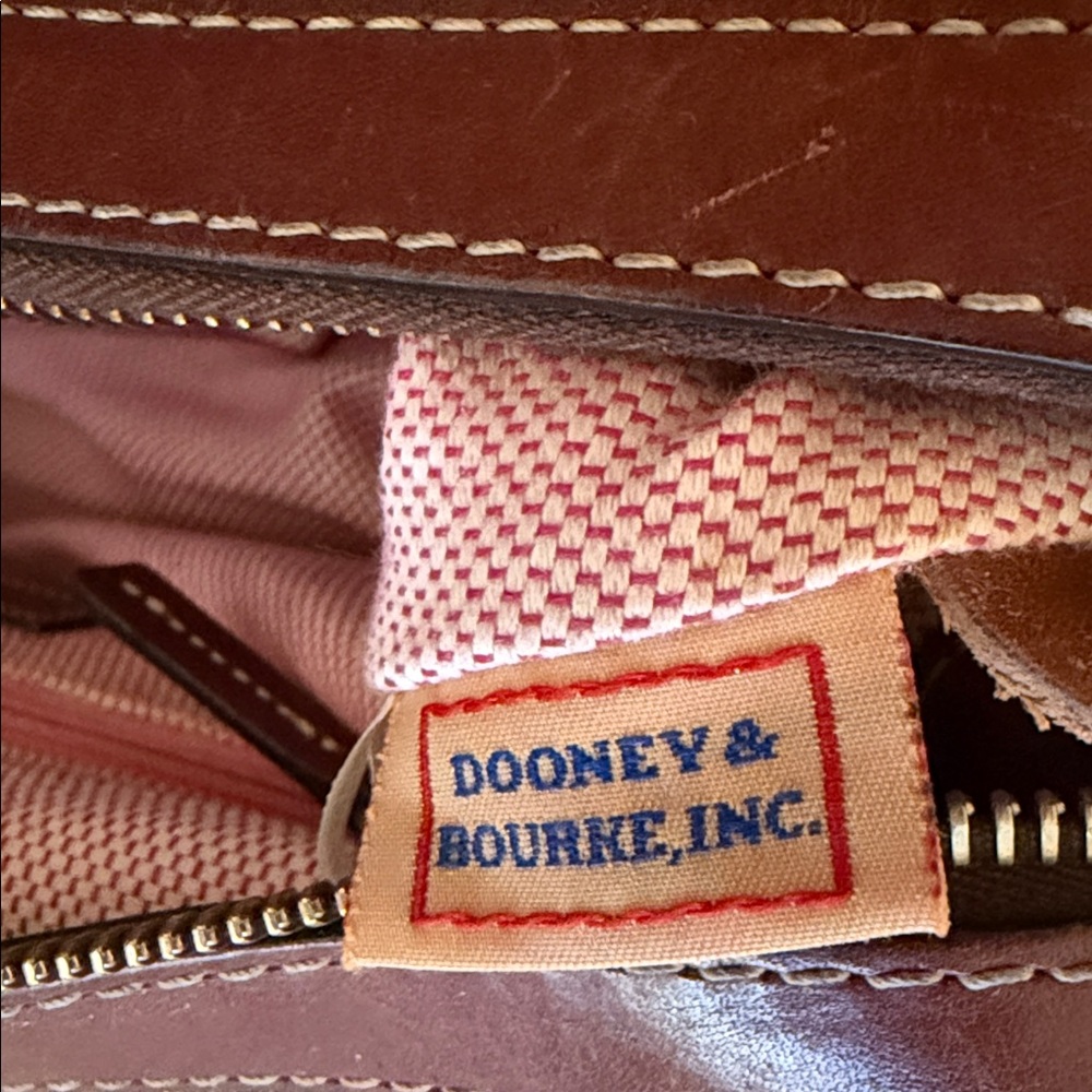 Dooney & Bourke Denim & Leather Brown Vintage Signature Monogram Anniversary Bag - Picture 9 of 11